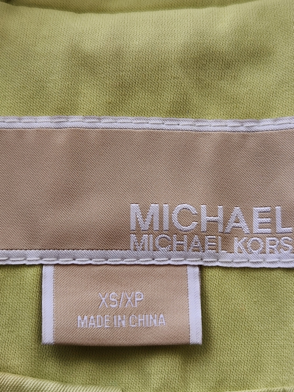 MICHAEL KORS Women's Raincoat Extra Small Green Spring Jacket Lined - Picture 3 of 7